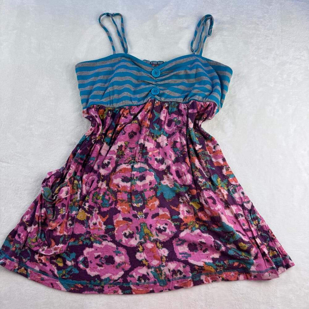 SoSik Floral and Striped Mixed Print tank Top Size M